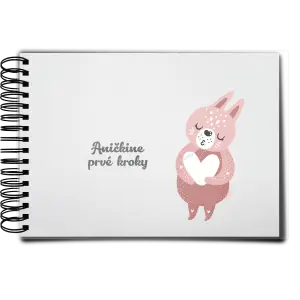 Plexi album s krúžkovou väzbou První krůčky se jménem - zajíček - kopie