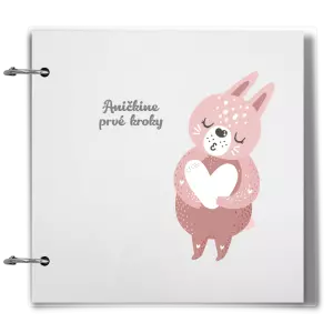 Plexi album sa sponami První krůčky se jménem - zajíček - kopie