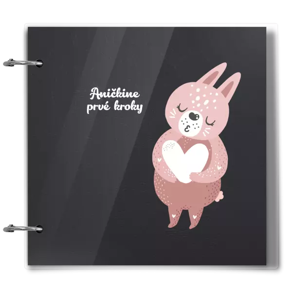 Plexi album sa sponami První krůčky se jménem - zajíček - kopie
