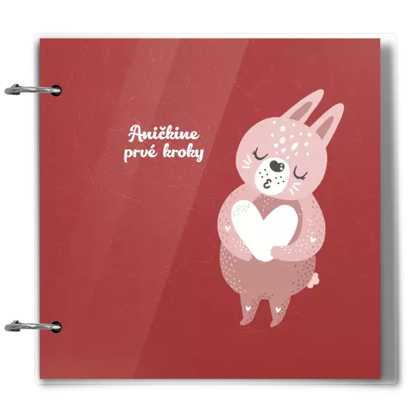 Plexi album sa sponami První krůčky se jménem - zajíček - kopie