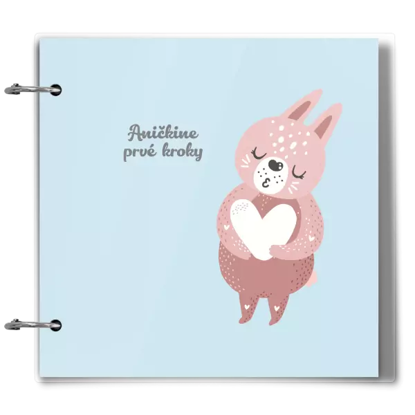 Plexi album sa sponami Prvé kroky s menom - zajačik 
