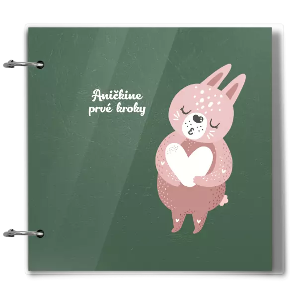 Plexi album sa sponami První krůčky se jménem - zajíček - kopie