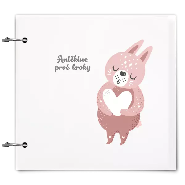 Plexi album sa sponami První krůčky se jménem - zajíček - kopie