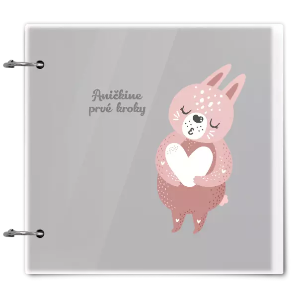 Plexi album sa sponami Prvé kroky s menom - zajačik 