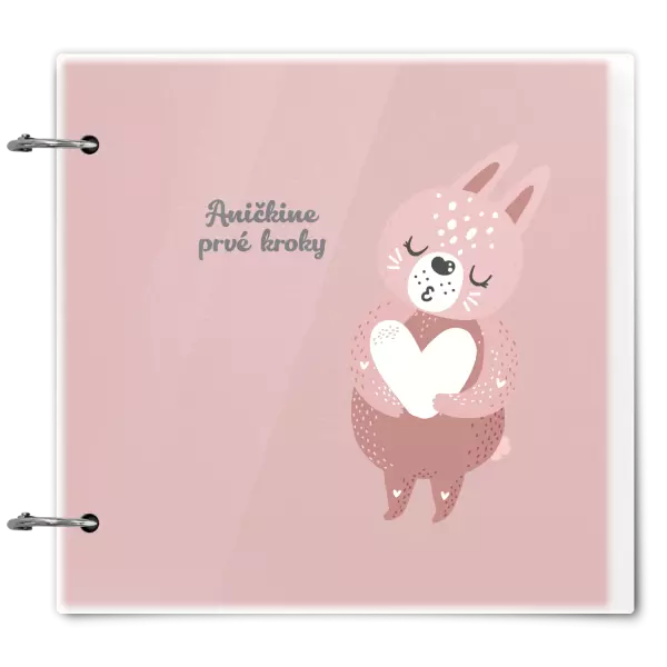 Plexi album sa sponami První krůčky se jménem - zajíček - kopie