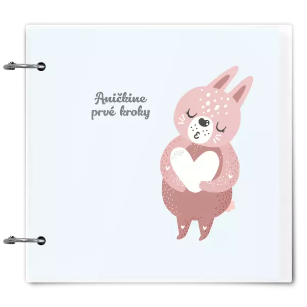 Plexi album sa sponami První krůčky se jménem - zajíček - kopie