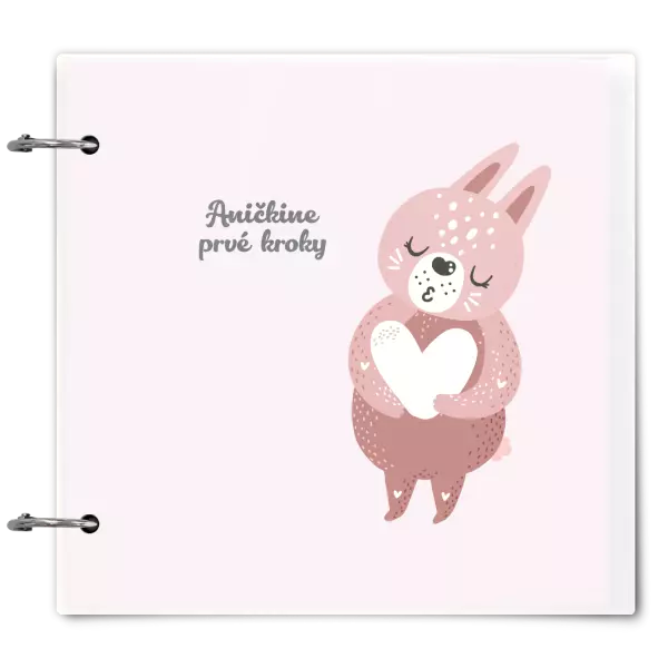 Plexi album sa sponami První krůčky se jménem - zajíček - kopie