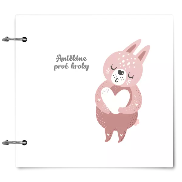 Plexi album sa sponami První krůčky se jménem - zajíček - kopie