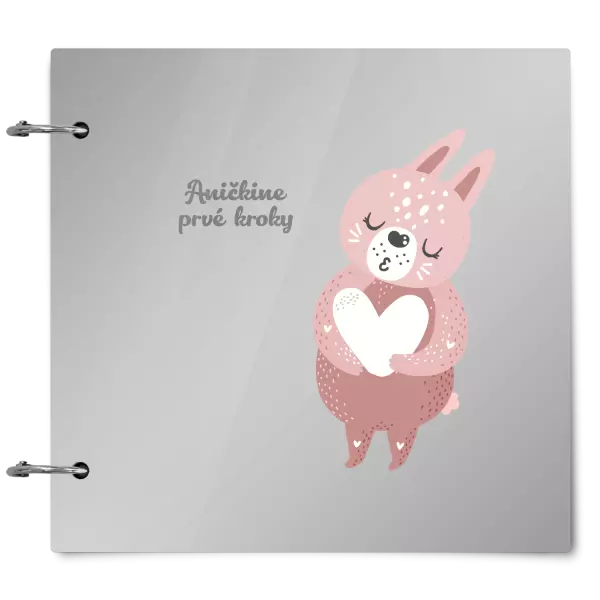 Plexi album sa sponami První krůčky se jménem - zajíček - kopie