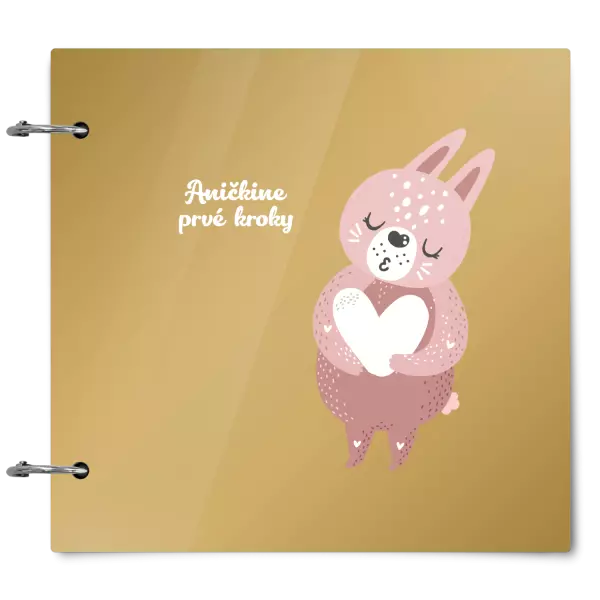 Plexi album sa sponami První krůčky se jménem - zajíček - kopie