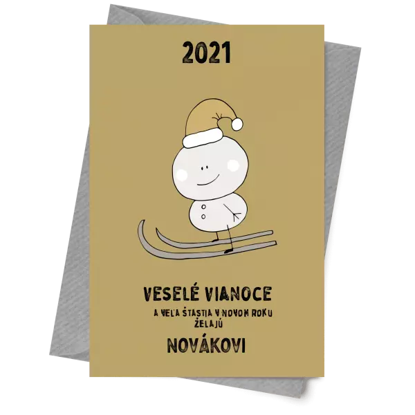 Papier 10 x 15 cm Snehuliak na lyžiach