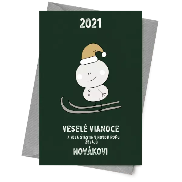 Papier 10 x 15 cm Snehuliak na lyžiach