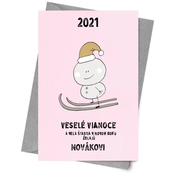 Papier 10 x 15 cm Snehuliak na lyžiach