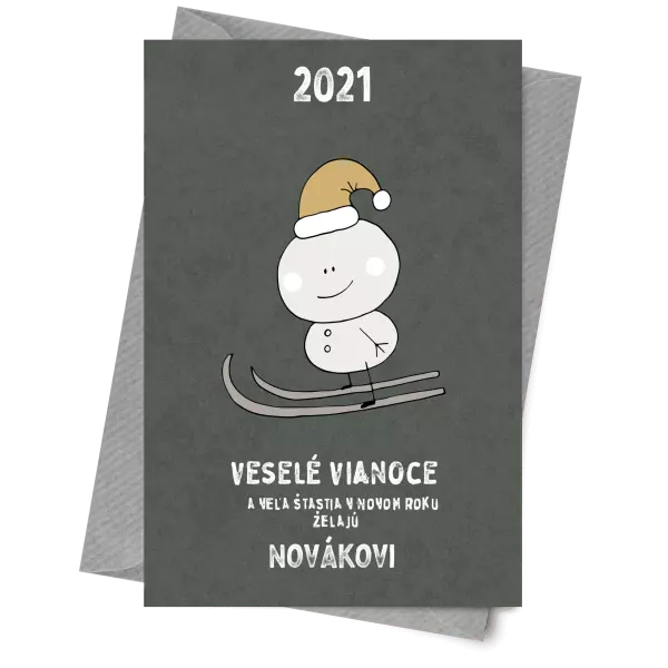 Papier 10 x 15 cm Snehuliak na lyžiach