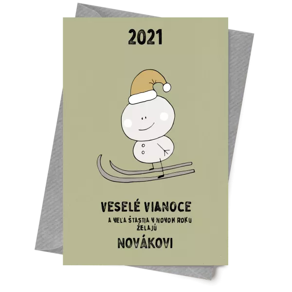 Papier 10 x 15 cm Snehuliak na lyžiach