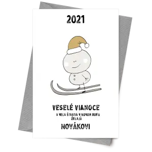 Papier 10 x 15 cm Snehuliak na lyžiach