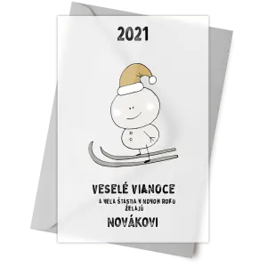 Plexisklo 10 x 15 cm Snehuliak na lyžiach