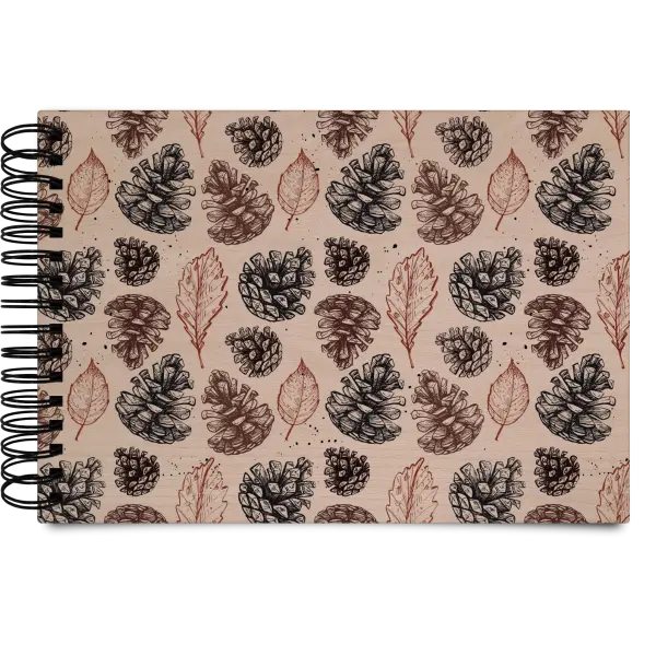 Drevený album s krúžkovou väzbou Šišky - kopie