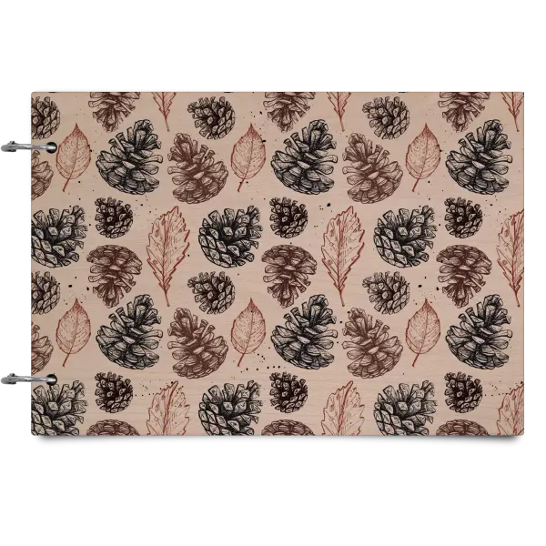 Drevený album so sponami Šišky