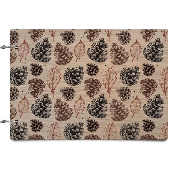 Drevený album so sponami Šišky