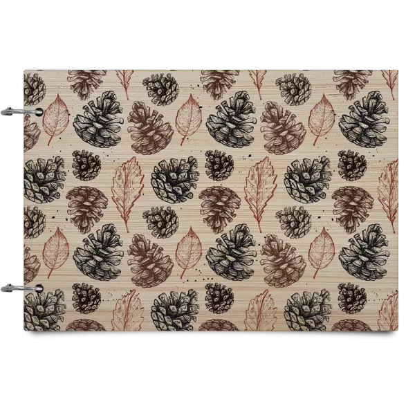 Drevený album so sponami Šišky