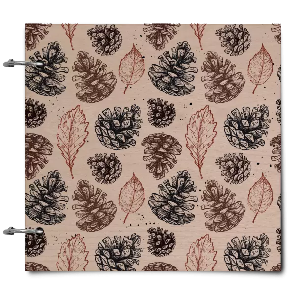 Drevený album so sponami Šišky