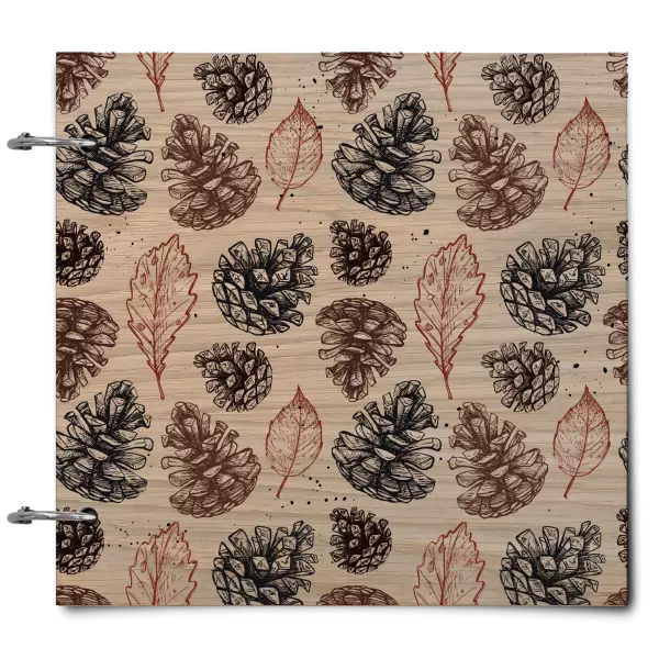 Drevený album so sponami Šišky