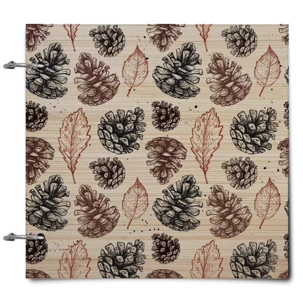 Drevený album so sponami Šišky