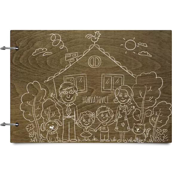 Drevený album so sponami Rodinka