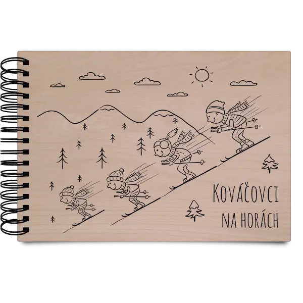 Drevený album s krúžkovou väzbou Na horách