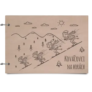 Drevený album so sponami Na horách