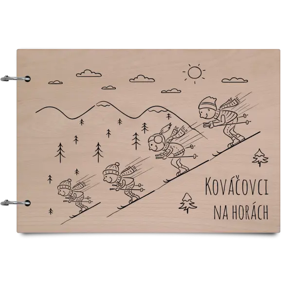 Drevený album so sponami Na horách