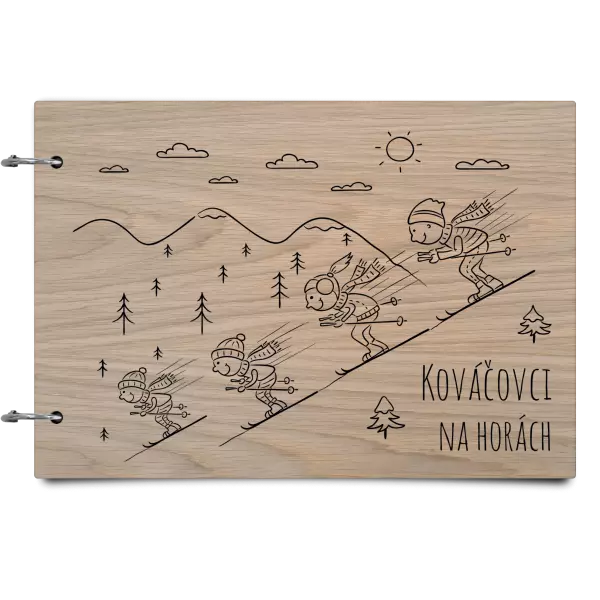 Drevený album so sponami Na horách
