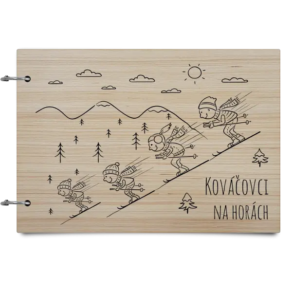 Drevený album so sponami Na horách