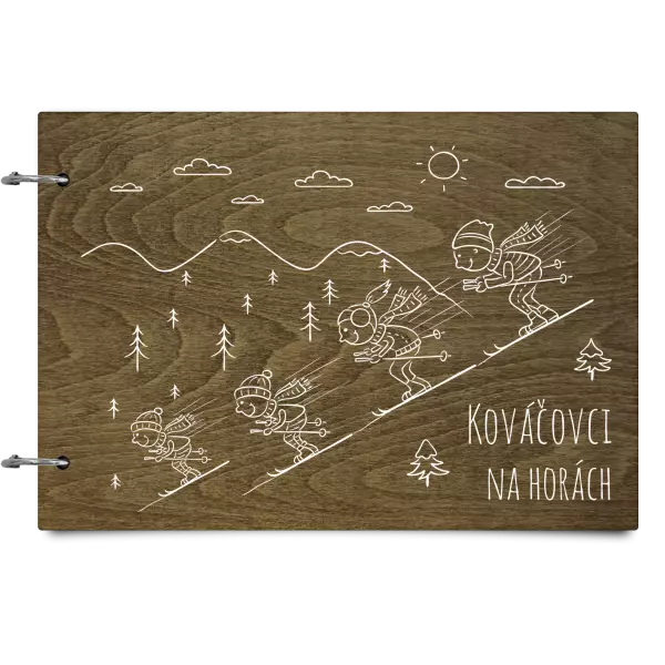 Drevený album so sponami Na horách