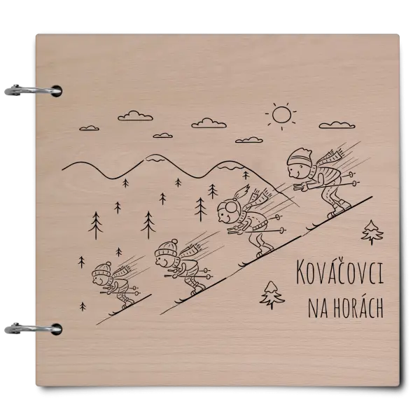 Drevený album so sponami Na horách