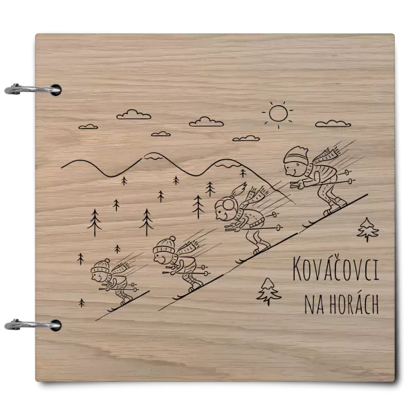Drevený album so sponami Na horách