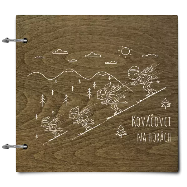 Drevený album so sponami Na horách