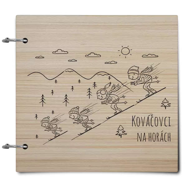 Drevený album so sponami Na horách
