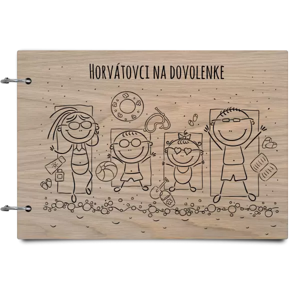 Drevený album so sponami Na pláži
