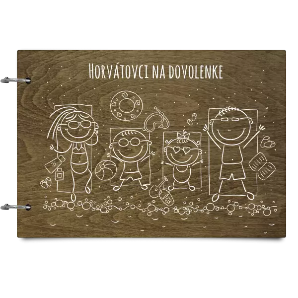 Drevený album so sponami Na pláži