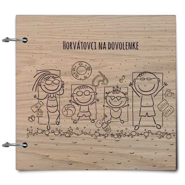 Drevený album so sponami Na pláži