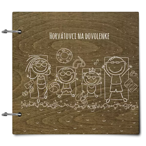 Drevený album so sponami Na pláži