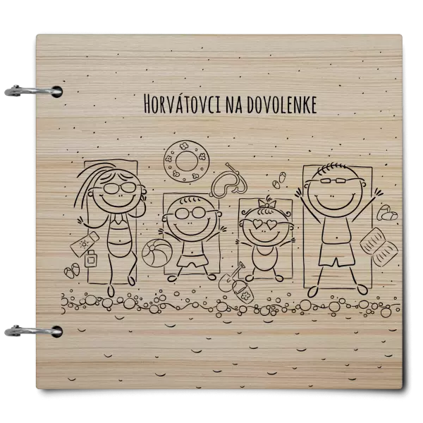 Drevený album so sponami Na pláži