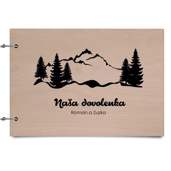 Drevený album so sponami Les