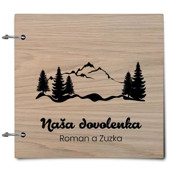Drevený album so sponami Les