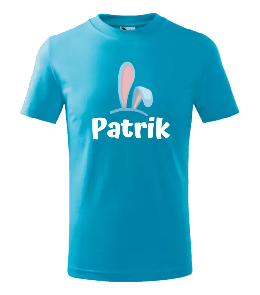 Detské veľkonočné tričko Modré uška s menom