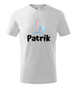 Detské veľkonočné tričko Modré uška s menom