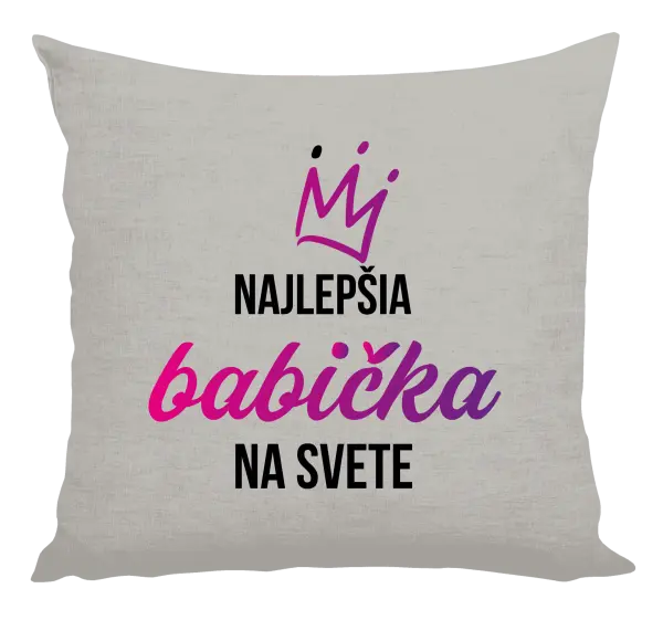 Vankúš Nejlepší babička na světě - korunka - kopie