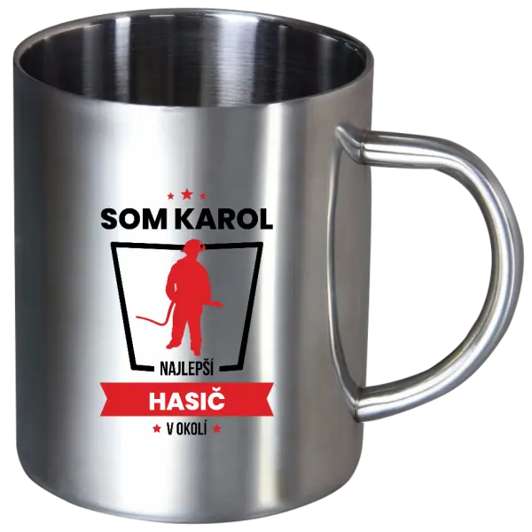 Nerezový hrnček Najlepší v okolí - hasič